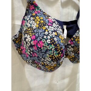 Cacique 38DDD Navy Floral Print Full Coverage Underwire Bra